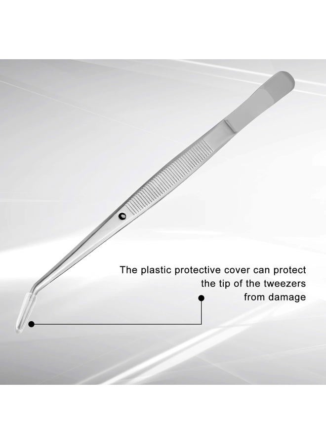 Honoson Stainless Steel Tweezers Curved Serrated Tip Multipurpose Tweezers Sewing Machine Tweezers for Crafts Silver (10) - Image 5