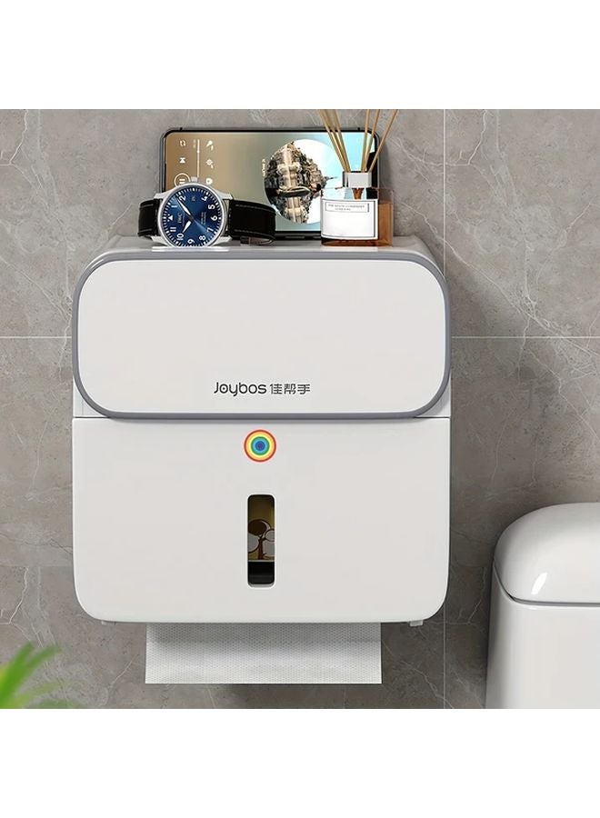 جويبوس حامل مناديل أبيض مثبت على الحائط مع نافذة عرض وغطاء - Image 5