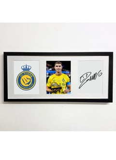 Boomah Accessories Cristiano Ronaldo Autographed Framed Poster 50x23cm - CR7 -Football Memorabilia, Soccer Collectible, Gift for Fans 