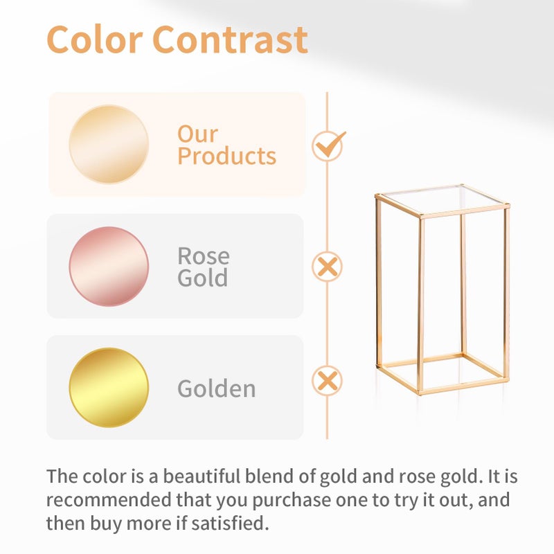 Nuptio 10 Pcs Gold Vase Metal Column Stand Road Lead Geometric Centerpiece Vase for Tables, 15Â¾ inch Tall Floor Vases Decorative Tall Flower Rack for Home Event Party Wedding Decorations for Reception - Image 4