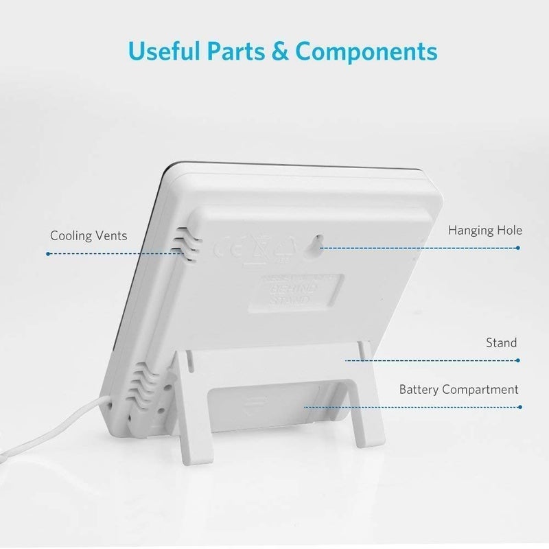 LABART HTC-2 مقياس الرطوبة ودرجة الحرارة الرقمي مع شاشة LCD وساعة - Image 3