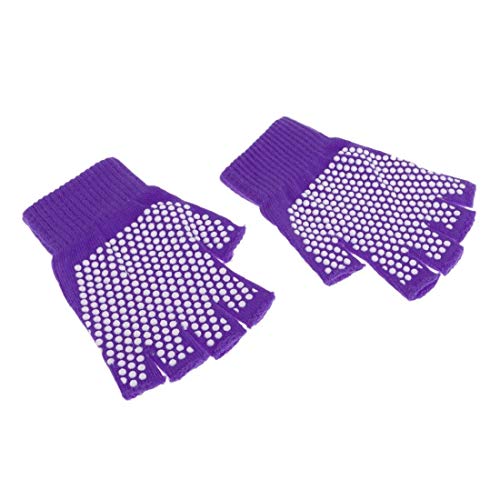 Digital Shoppy Gym Fitness Yoga Sports Gloves Power Weight Lifting Women Men Cross fit Workout Bodybuilding Half Finger Hand Protector (Purple) - Image 1