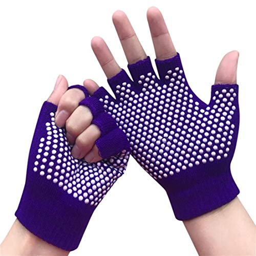 Digital Shoppy Gym Fitness Yoga Sports Gloves Power Weight Lifting Women Men Cross fit Workout Bodybuilding Half Finger Hand Protector (Purple) - Image 3