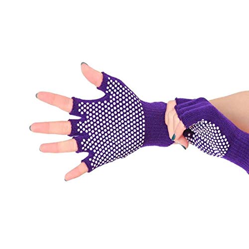 Digital Shoppy Gym Fitness Yoga Sports Gloves Power Weight Lifting Women Men Cross fit Workout Bodybuilding Half Finger Hand Protector (Purple) - Image 4