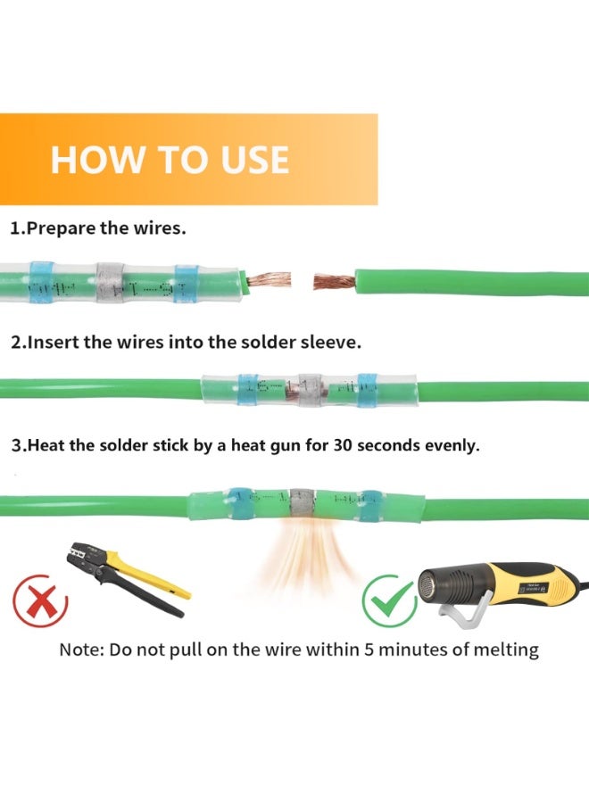 سانموجيد 100 قطعة من حلقات لحام الأسلاك الكهربائية المقاومة للماء وغطاء الكابل القابل للانكماش بالحرارة المستخدم في وصلات الأسلاك المعزولة للسيارات والشاحنات والسفن - Image 4