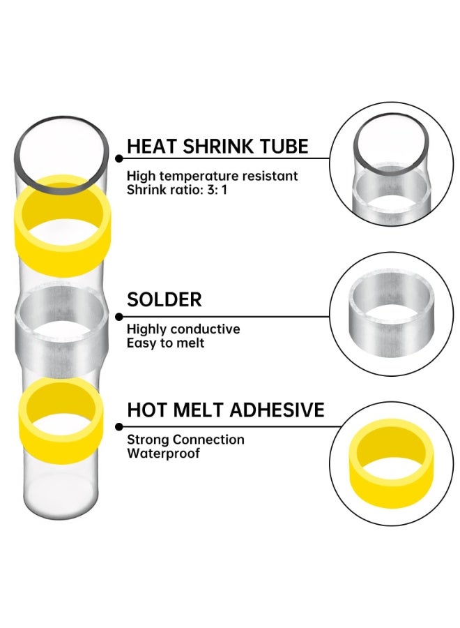 سانموجيد 100 قطعة من حلقات لحام الأسلاك الكهربائية المقاومة للماء وغطاء الكابل القابل للانكماش بالحرارة المستخدم في وصلات الأسلاك المعزولة للسيارات والشاحنات والسفن - Image 5