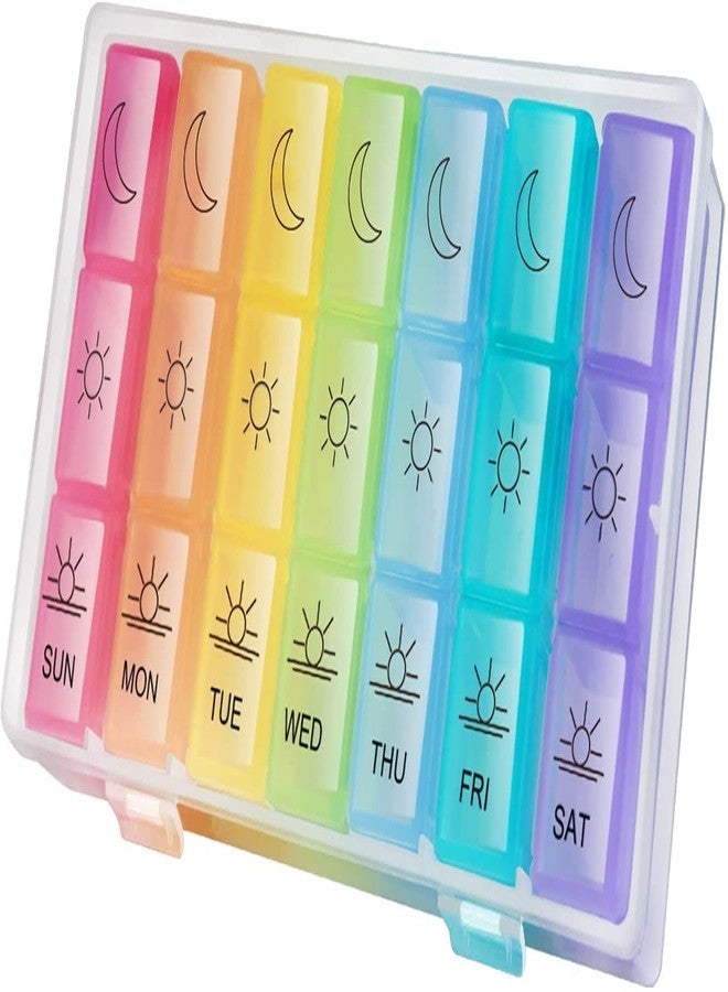 Kienlix Weekly Pill Organizer 3 Times A Day - 7 Day Pill Box - Non-BPA Food Grade Plastic - Lightweight and Travel Friendly - Ideal Pill Case for Supplements, Vitamin, Medication - Image 1
