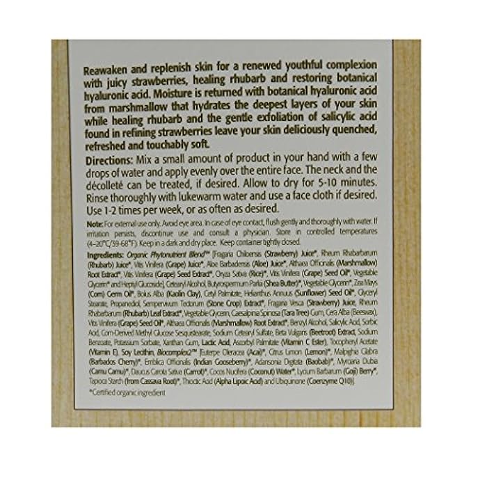 Eminence Organic Skincare Strawberry Rhubarb Masque with Vegan Friendly Hyaluronic Acid, 2 Fluid Ounce - Image 4