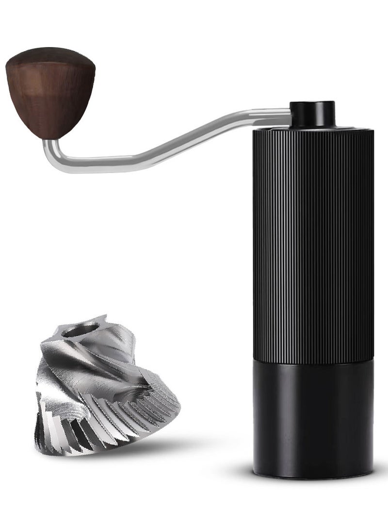 Manual Coffee Bean Grinder Black Portable Handheld Coffee Mill for Home Use and Outdoor Brewing