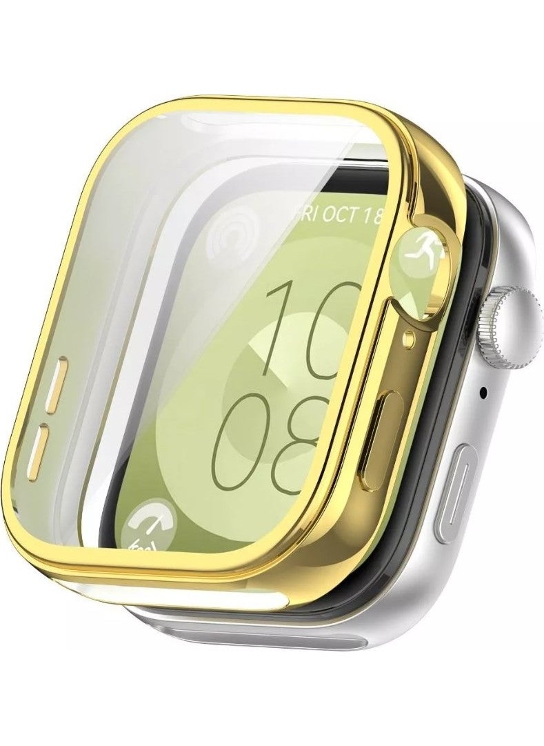 Techmaster Huawei Watch Fit 3 Compatible Case Screen Protector 360 Full Protection Case Cover  - Image 1