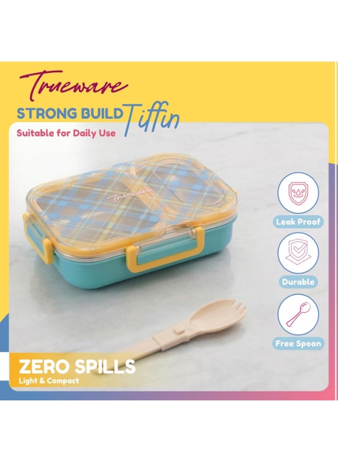 Trueware علبة غداء Trueware Cool Touch مصنوعة من الفولاذ المقاوم للصدأ 304 معزولة بمادة البولي يوريثين، مزودة بحجرتين، خالية من مادة BPA، آمنة للاستخدام مع الطعام، مثالية للمدرسة والنزهات والمكتب والأنشطة الخارجية - سعة 540 مل - Image 3