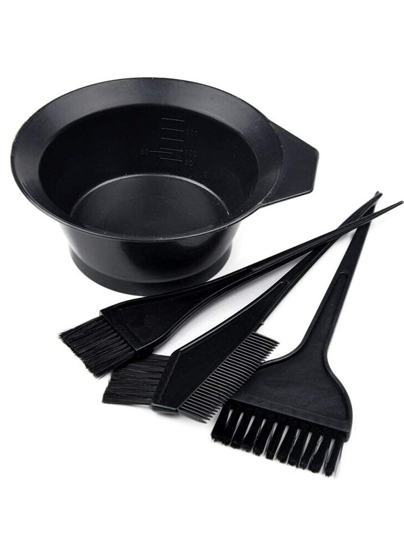 Generic 4-Piece Hair Dye Set With Hair Color Brush & Mixing Bowl Black  - Image 2