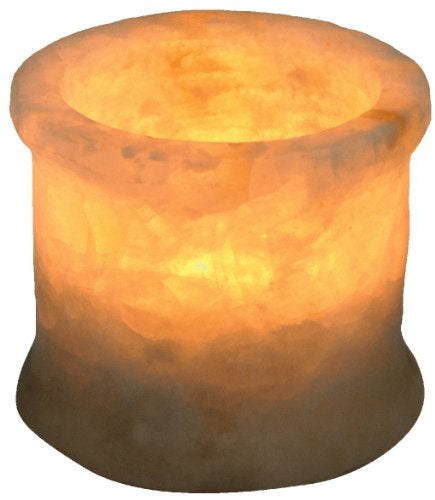CraftsOfEgypt Single White Alabaster Candle Holder  Egyptian Tealight and Votive Candles Holders with Amber Glow for Home Dcor  Natural Stone Soothing Tranquil