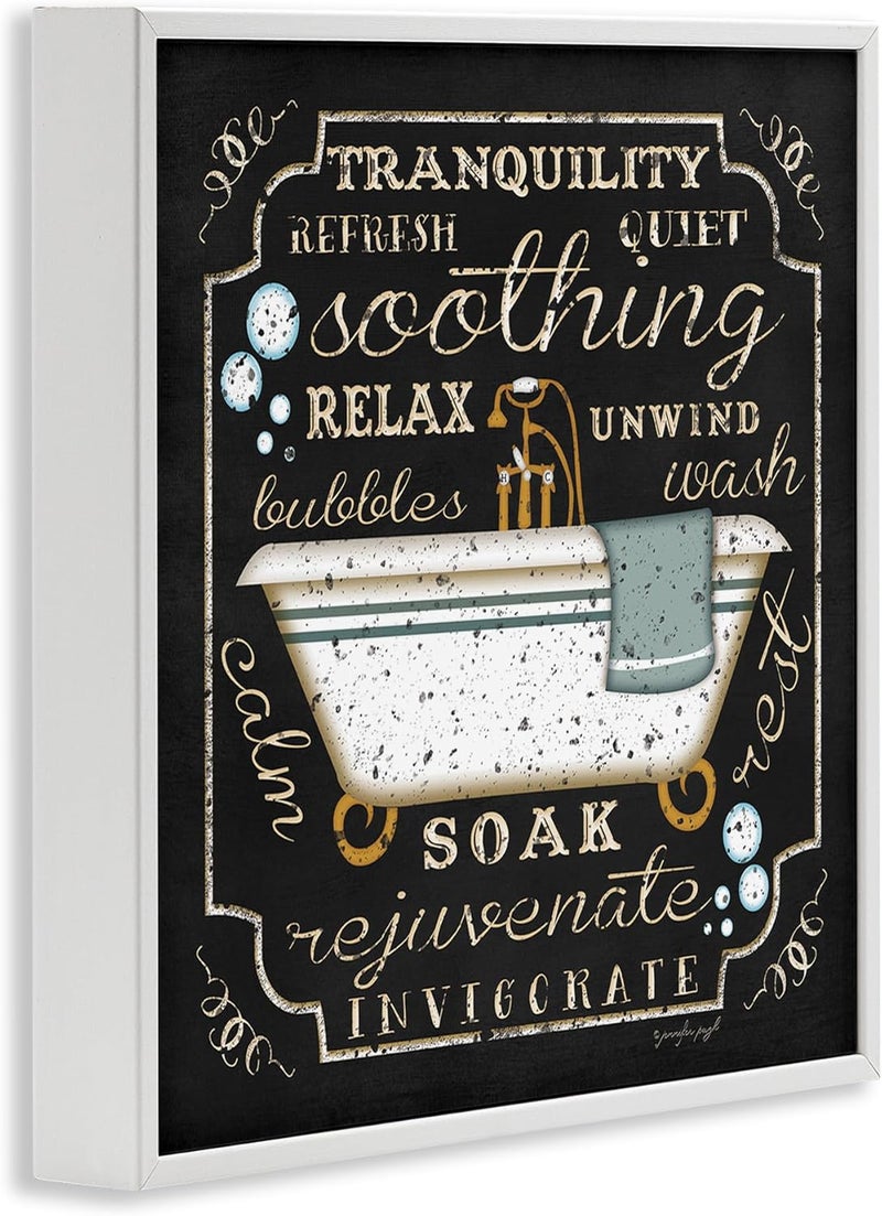Stupell Industries Tranquility Tub Icon Textual Bathroom Wall Art - Image 3