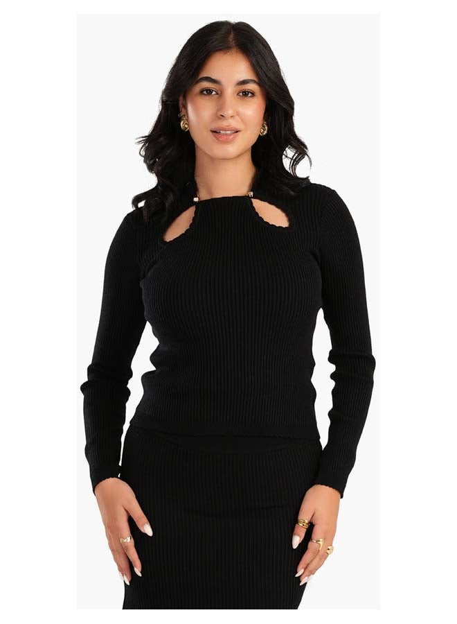 Carina Cut out Ribbed Top - Image 1