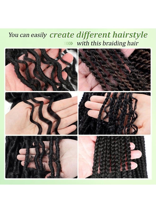 Eerya Long Curly Braiding Hair for Kids 12 Inch 2 Packs Deep Ocean Wave Crochet Hair for Black Women Deep Wave Braiding Hair for Boho Braids（12 inch, #1B） - Image 5