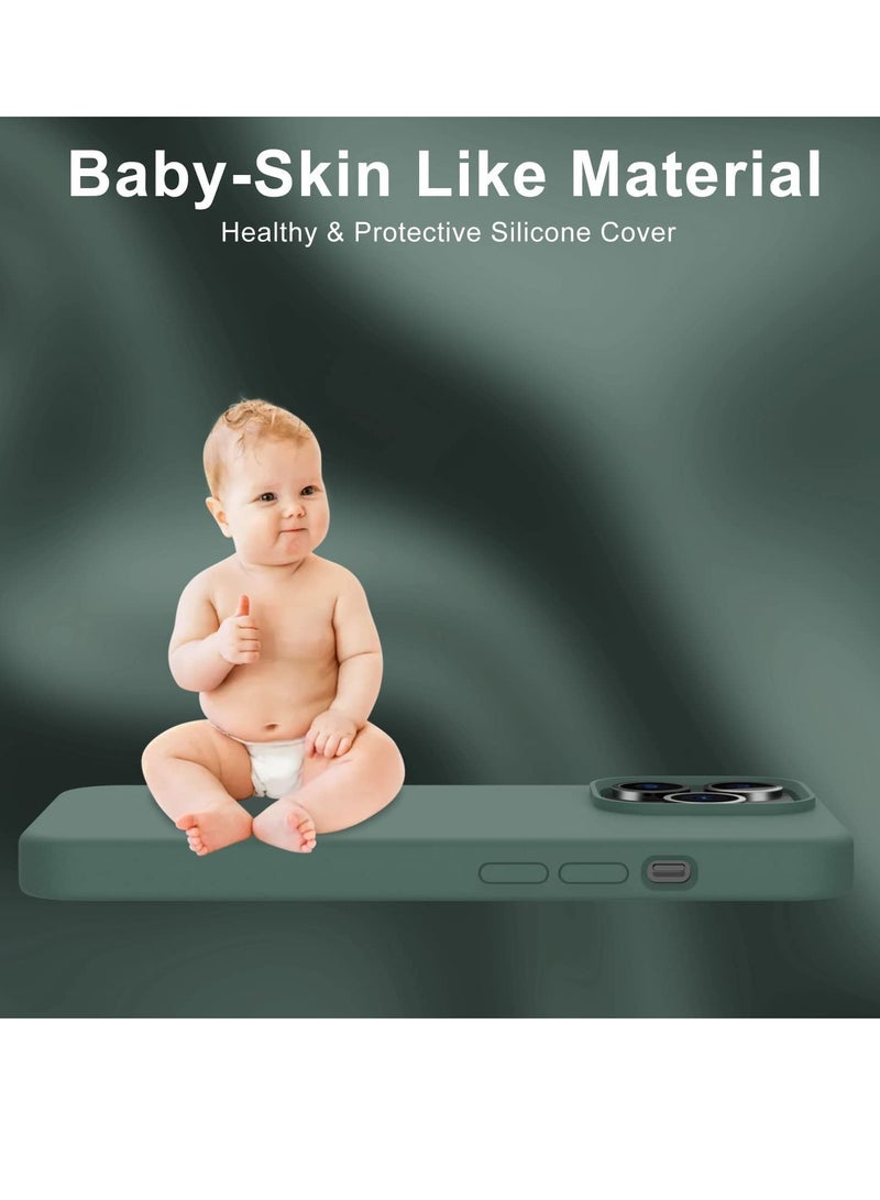 ELTRAZONE iPhone 14 Pro Max Case with Screen Protector Soft Flexible Silicone Gel Rubber Bumper Cover Slim Fit Shockproof Protective Phone Case for iPhone 14 Pro Max 6.7" Dark Green - Image 2