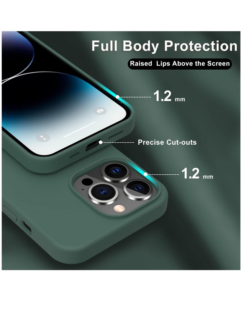 ELTRAZONE iPhone 14 Pro Max Case with Screen Protector Soft Flexible Silicone Gel Rubber Bumper Cover Slim Fit Shockproof Protective Phone Case for iPhone 14 Pro Max 6.7" Dark Green - Image 4