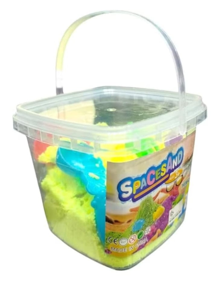 عجينة رائعة وطين سحري مع قالب، مجموعة حسية قابلة لإعادة الاستخدام، ألعاب رملية رائعة خالية من الغلوتين، ألعاب داخلية للأطفال من سن 10 إلى 15 عامًا، أصفر (دلو 750 جرام) - Image 1