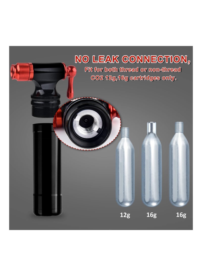 CO2 Bike Pump, Quick and Compact Inflator, Tyre Pump with Cartridge Storage, Compatible Presta Schrader, Universal for Threaded or Unthreaded 16G Cartridges, Easy Safe - Image 5