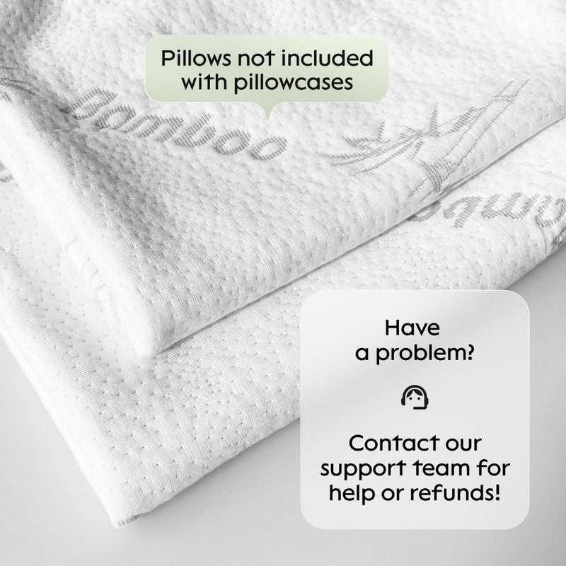 Niagara Sleep Soluti حماة الوسائد التي تشبه السحابة مع حجم سحاب الملك - أغطية وسادة تبريد تنفسية للنوم الساخن - 100 ٪ مقاومة للبقع الغبار والأوساخ (حزمة بيضاء 2)  - Image 3