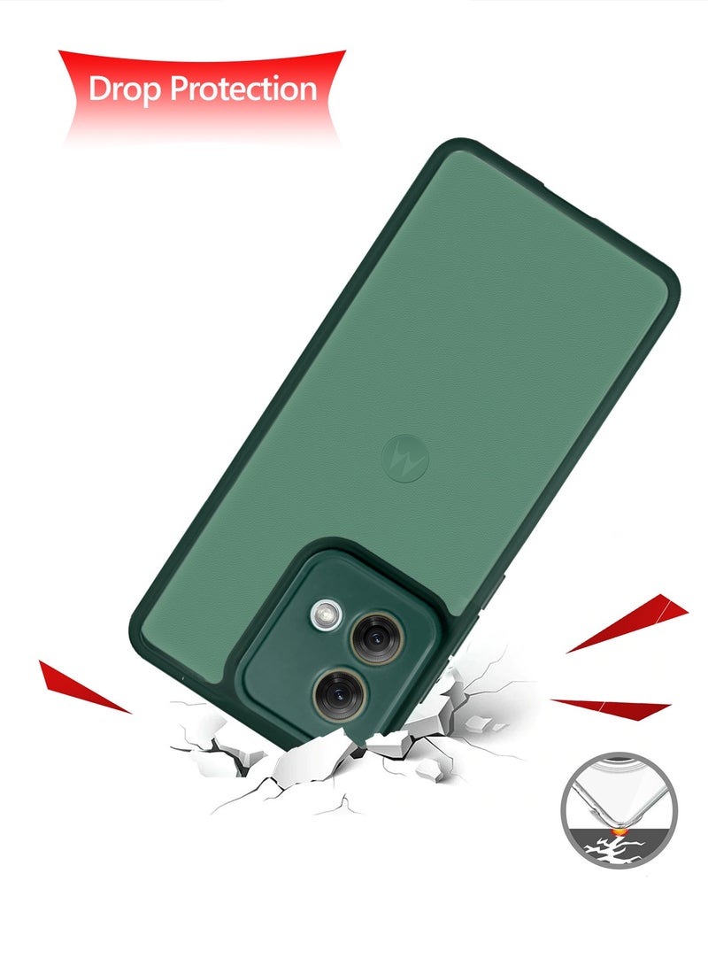 Wtech Hybrid Silicone With Translucent Back Protective Lens Sheild Case Cover For Motorola Moto G84 5G 2023 Dark Green - Image 5