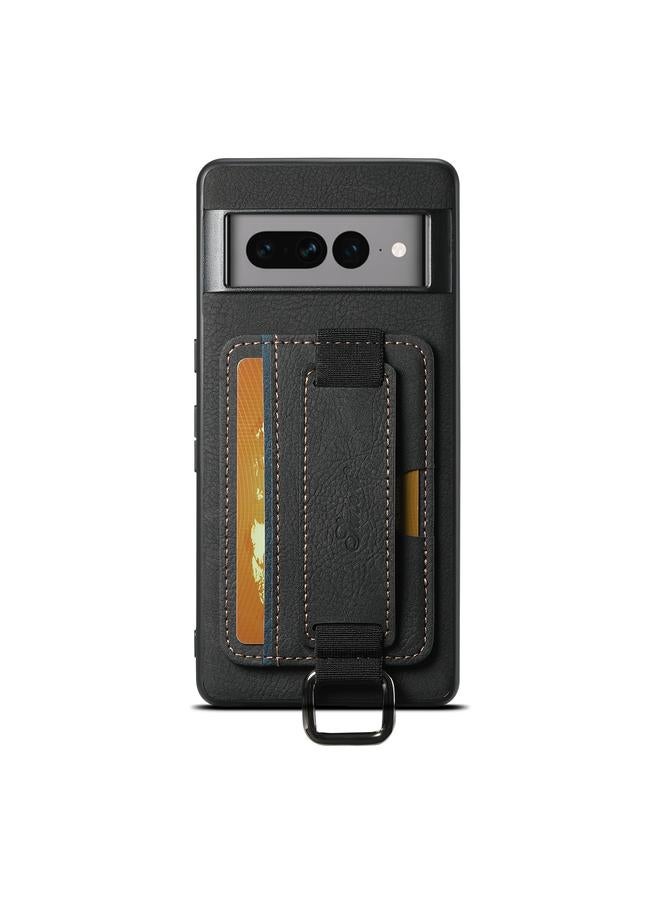 Suteni Case For Google Pixel 8 Pro H13 Litchi Leather Wrist Strap Wallet Back Phone Case - Image 1