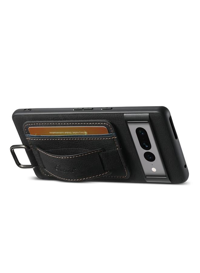 Suteni Case For Google Pixel 8 Pro H13 Litchi Leather Wrist Strap Wallet Back Phone Case - Image 2