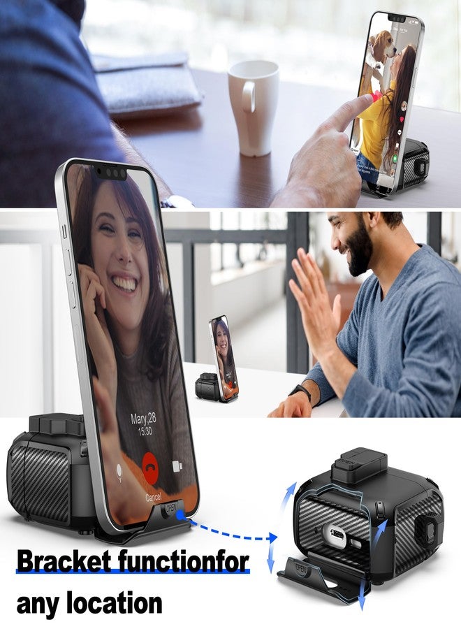 روفونجوانجو جراب RFUNGUANGO متوافق مع سماعات AirPods الجيل الرابع، مزود بقلم تنظيف، ومشبك قفل، وحماية شاملة، ووظيفة حامل، ومتوافق مع Magsafe، باللون الأسود. - Image 3