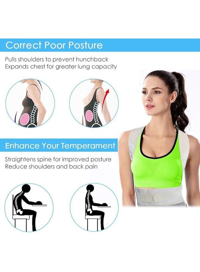 Magnetic Thoracic Back Brace, Adjustable Support for Spine Alignment, Neck, Shoulder, and Lumbar Pain Relief for Men & Women - Image 4