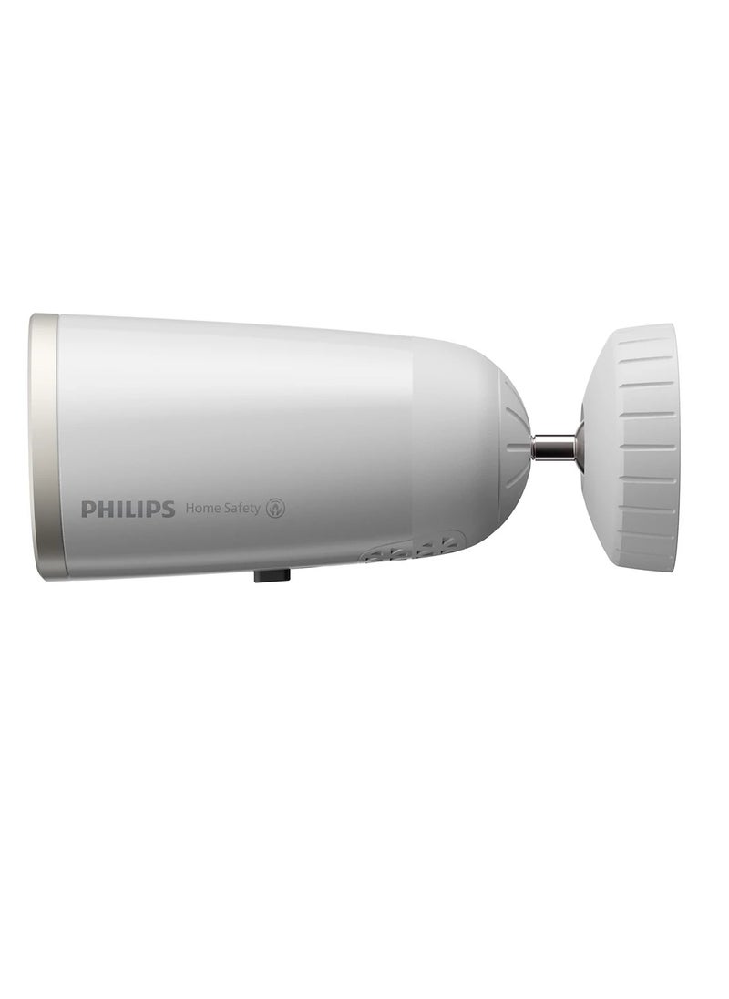 Philips - 4MP 2K+ Home Safety 5000 Series Wireless Spotlight Camera, Indoor & Outdoor use, Powerful Motion Activated Light, Person and vehicle detection, Full colour night vision, Infrared visbility up to 8 M - Model HSP5800/01 - Image 1