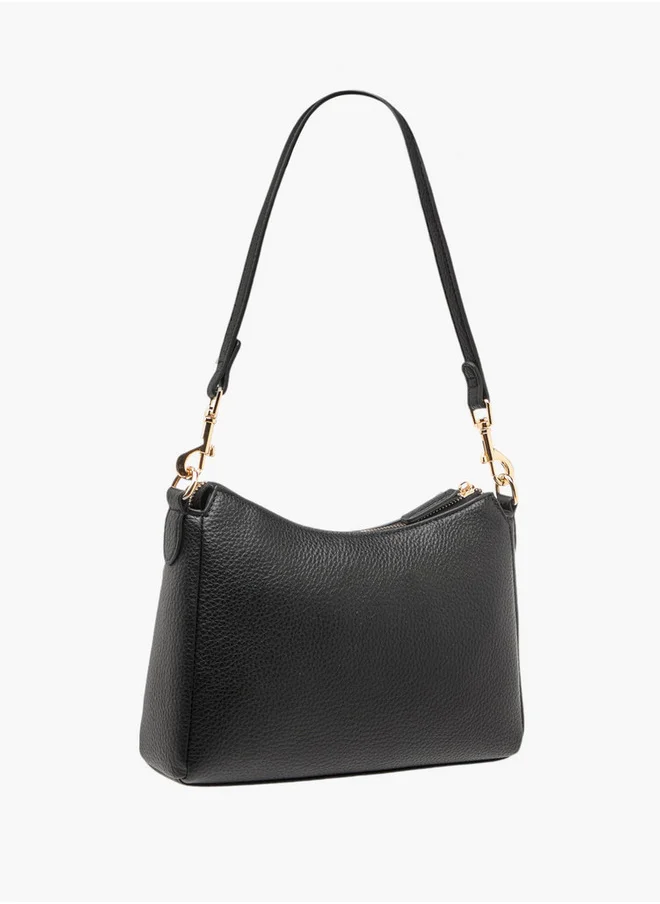 سيليست Textured Crossbody Bag with Detachable Strap and Zip Closure