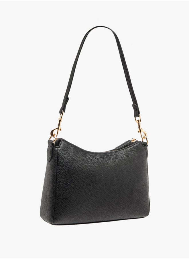 Celeste Textured Crossbody Bag with Detachable Strap and Zip Closure  - Image 3
