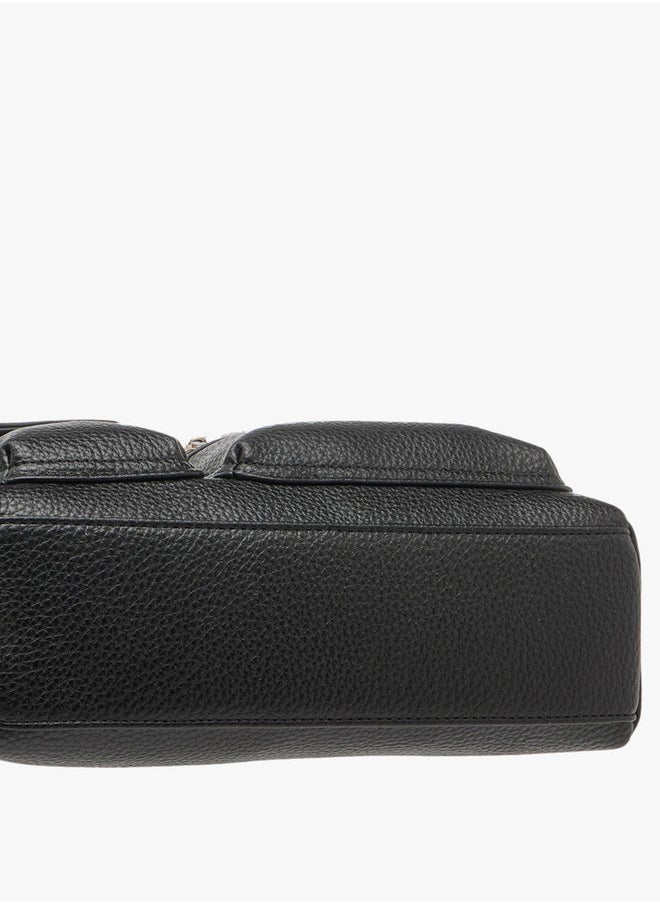 Celeste - Textured Crossbody Bag with Detachable Strap and Zip Closure - Image 1