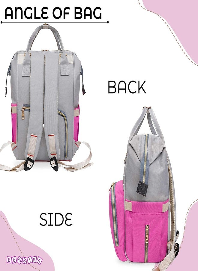 BEMBIKA Diaper Bags For Mom And Dad Kids Diaper Bags For Travel Backpack For Multi-Function Waterproof And Large CapacityLining Pink - Image 5
