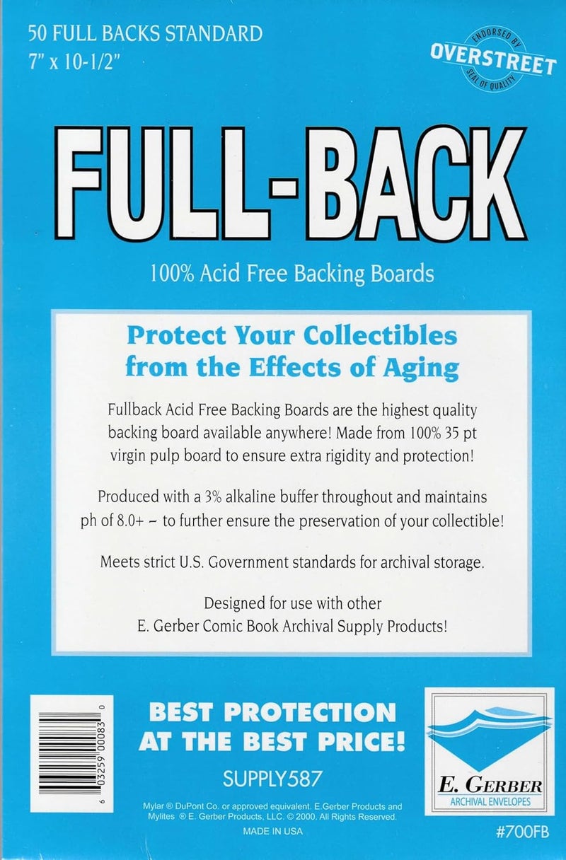 Full Back Boards - Standard - 50ct Pack