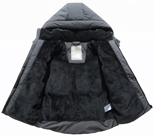 BYLESIN Kids Boy's Winter Coat Fleece Lined Waterproof Jacket Puffy Cotton Coat Thick Hooded Down Outdoor Coats - Image 3