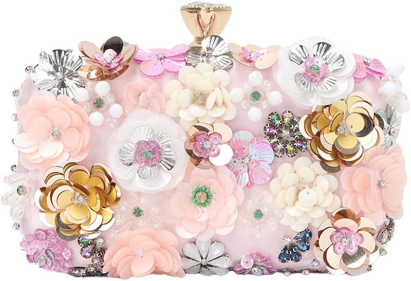 Lanpet Women Clutches Flower Evening Handbag Chain Strap Shoulder Bag - Image 1