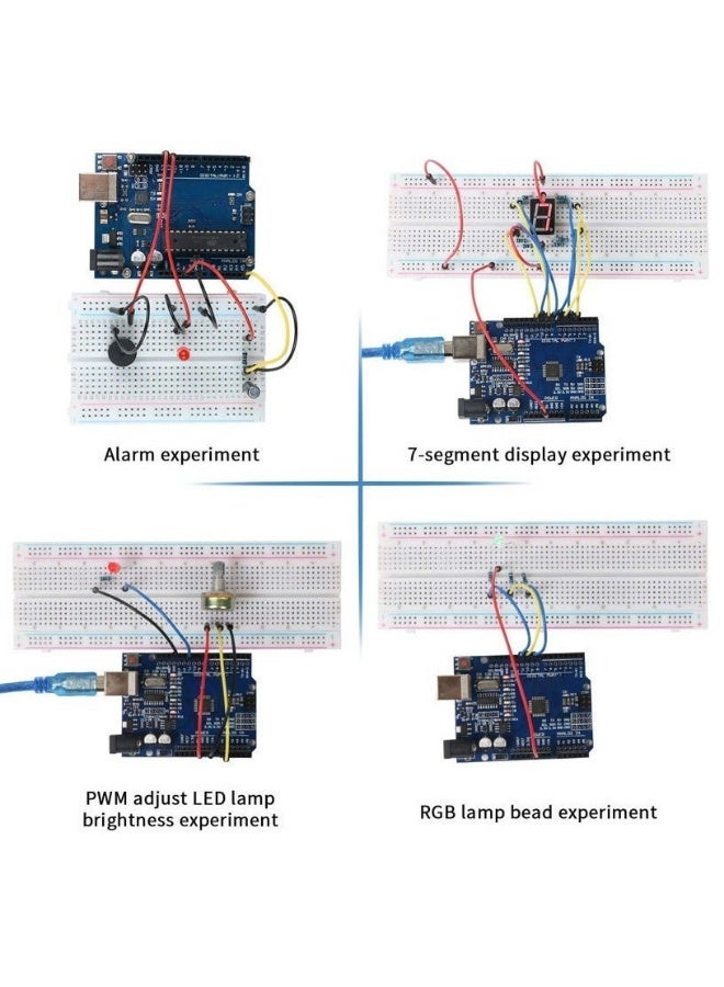 Arduino Kit, UNO R3 Starter Set - Includes Stepper Motor, LCD1602, Servo Motor, Relay, Prototype Shield, and More - Image 2