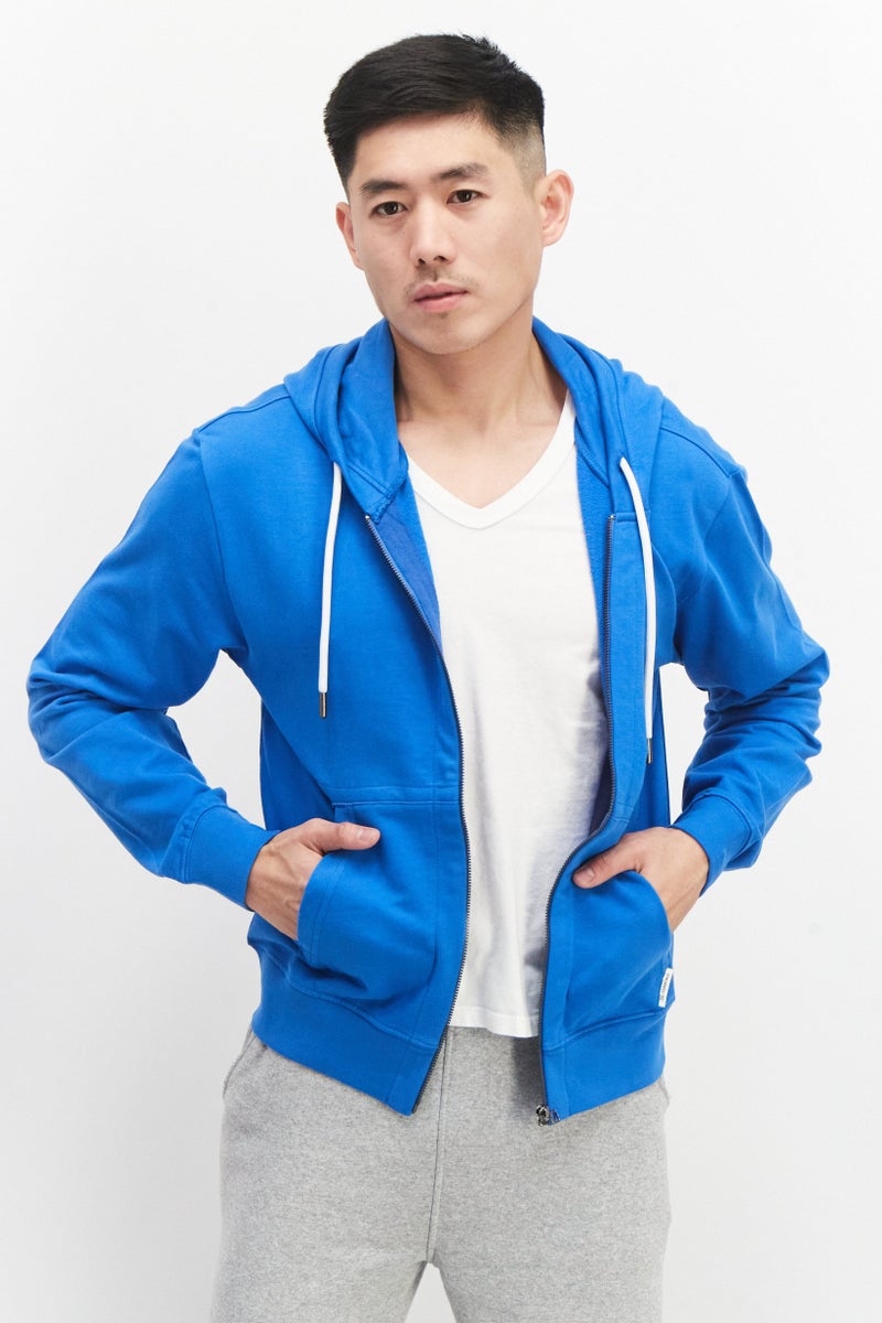 Sovereign Code سويت شيرت بقلنسوة بسحاب كامل للرجال، أزرق - Image 1