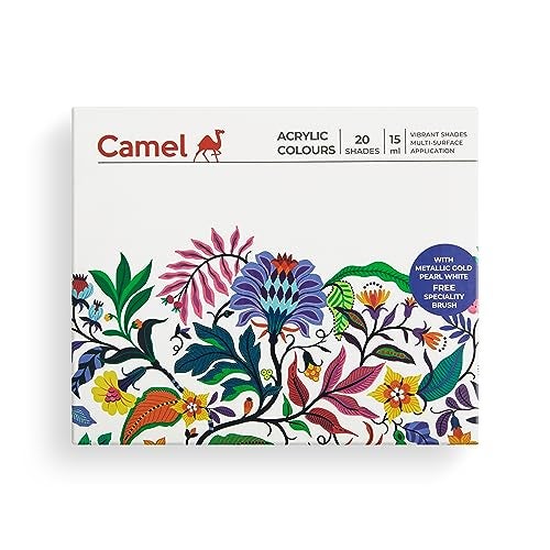 Camel Acrylic Ultra, Pearl and Metallic Colour Set - Pack of 20 shades - Image 1