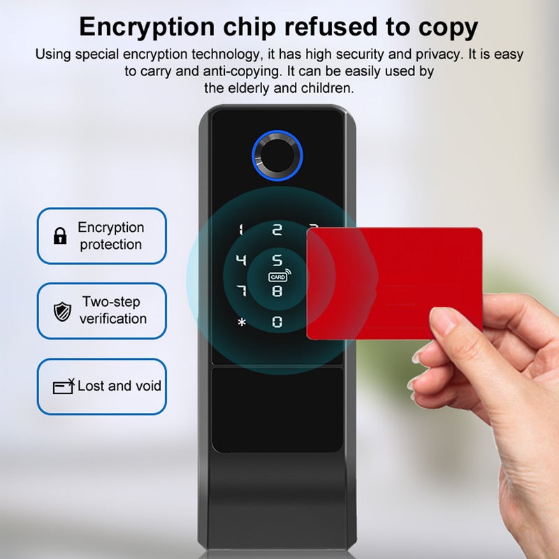 Tuya WiFi Intelligent Door Lock Home Apartment Intelligent Lock 5 In 1 Unlocking Smartphone Fingerprint Code Password Card Keys Unlocking Intelligent Home Anti-theft Securitys Lock - Image 2