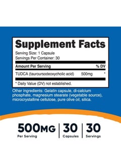 Nutricost Nutricost Tudca 500mg, 30 Capsules (Tauroursodeoxycholic Acid) - Premium Quality, Gluten Free  - Image 2
