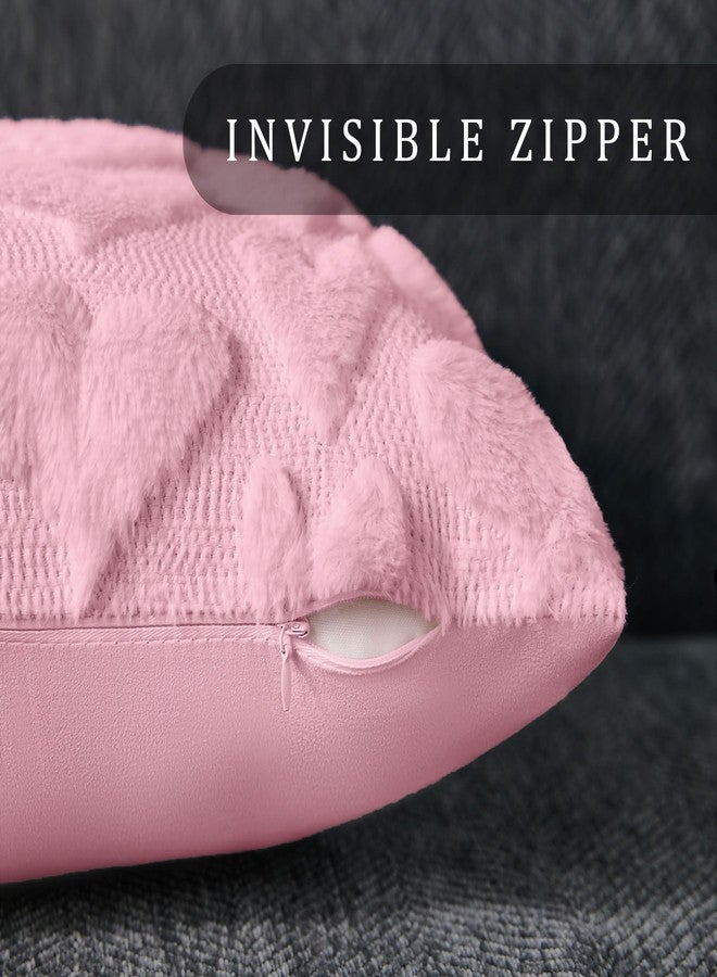 DFXSZ Valentine's Day Pillow Covers 12x20 Pink Hearts Decor Pink Lumbar Pillow Cover Decorations for Valentines Holiday Decor Case for Home Couch 103B12 - Image 3