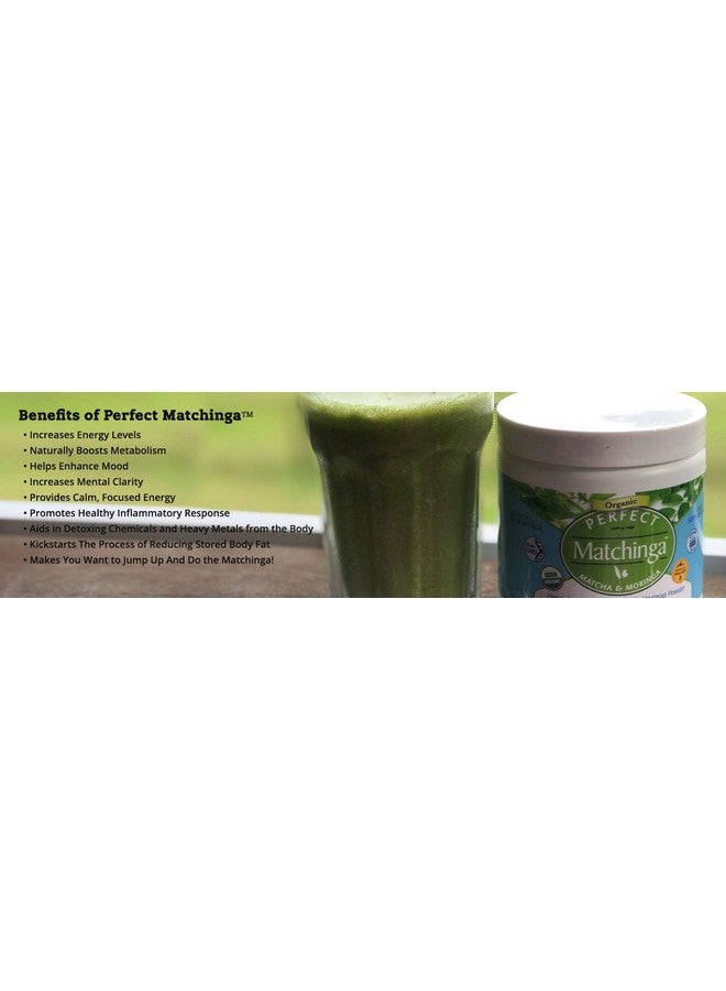 Perfect Supplements - Perfect Matchinga Powder - 180 Grams - Organic Matcha & Organic Moringa Supplement - Green Superfood - Increases Energy - Image 3