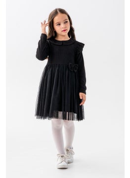 Miniğimin Cicileri My Little One's Ciciler Baby Collar Muslin Dress for Girls - Black 
