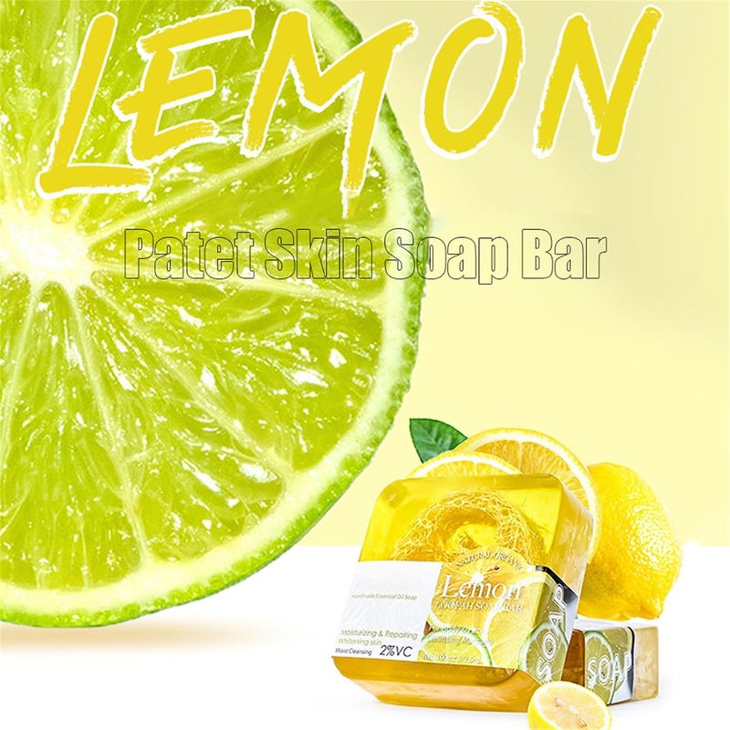 Cappuvini Patet Skin Soap Patetskin Bright Even Lemon Soap Bar Patet Skin Essential Oil Soap Bars Patet Skin Soap Bar Patet Skin Care Soap Lemon Acid Soap for Hyperpigmentation Dark Spots Aloe - Image 3