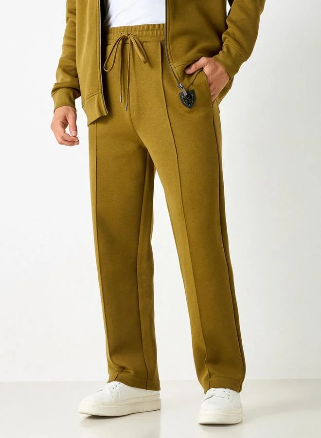 Emperor Solid Track Pants with Drawstring Closure and Pockets