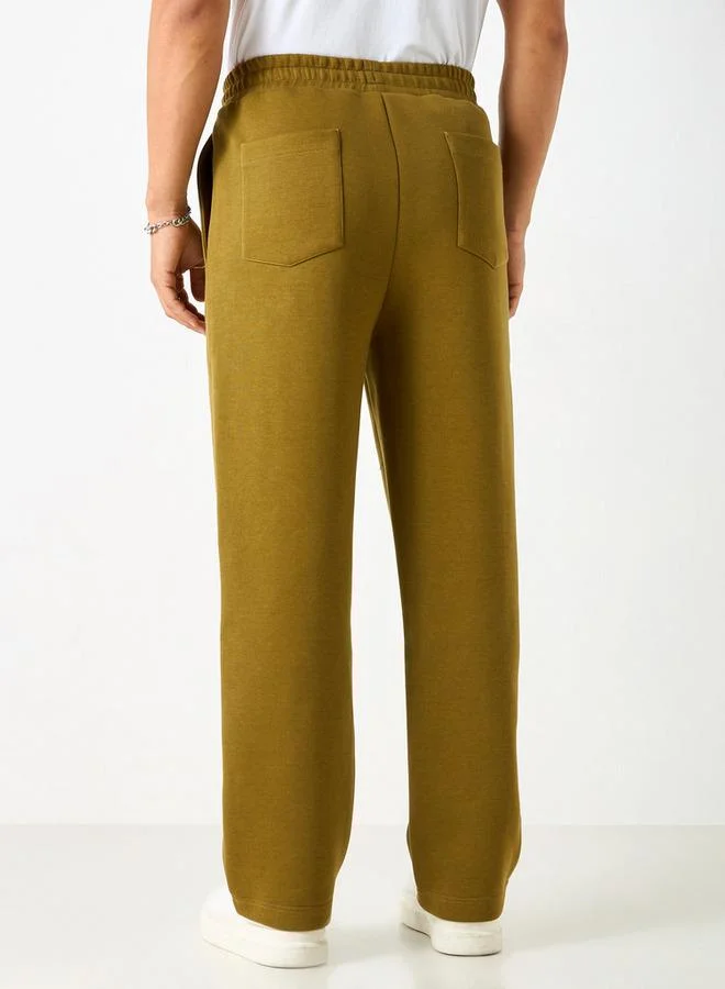 Emperor Emperor Solid Track Pants with Drawstring Closure and Pockets