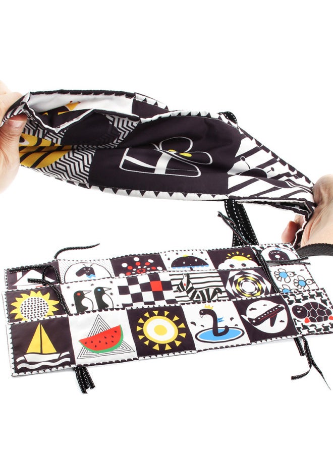 Baby Crib Early Education Educational Toys Double-sided Black And White Cloth Book Bed Circumference Pendant Cognitive Shape Animal Baby Cloth Book - Image 4